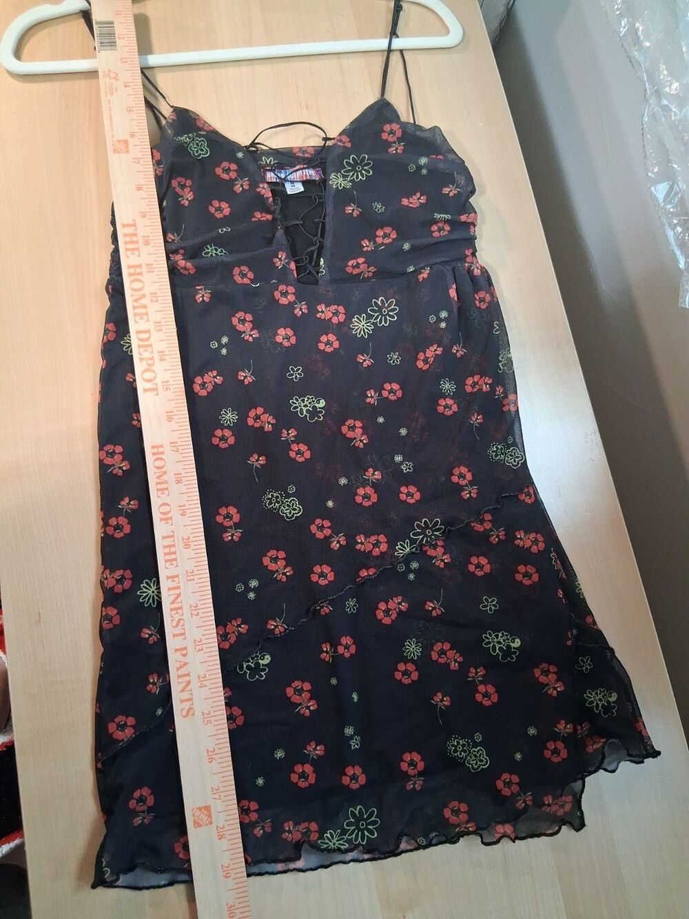 Urban Outfitters Bright Side Lace Up Mini Dress Black Floral Print M Dark Fairy - Picture 16 of 16
